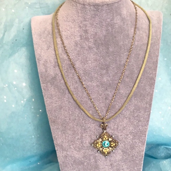 Source Unknown Jewelry - Silver and blue 10 inch necklace